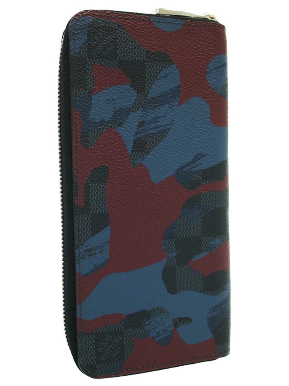 Louis Vuitton Blue Vertical Wallet Zipper Zippy Long Cobalt Damier Round Blue